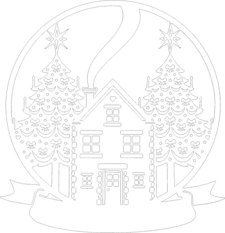 Трафареты на окна новогодние