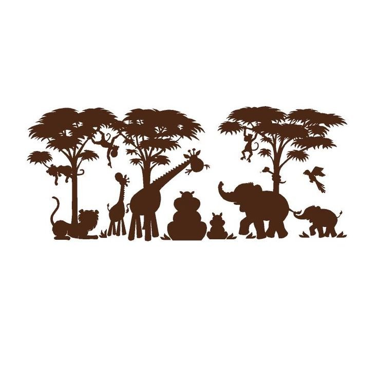 Звери джунгли силуэты