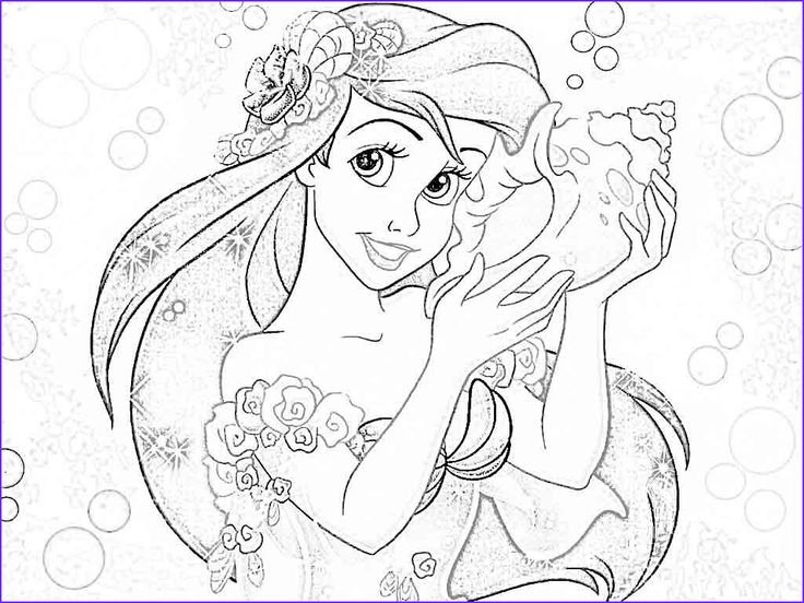 Принцесса Ариель расскраска