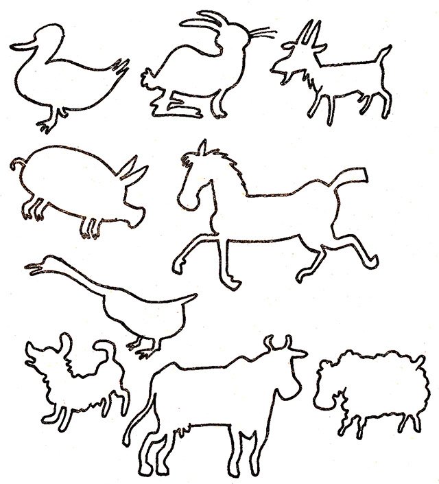 Силуэты животных для детей в подготовительной группе