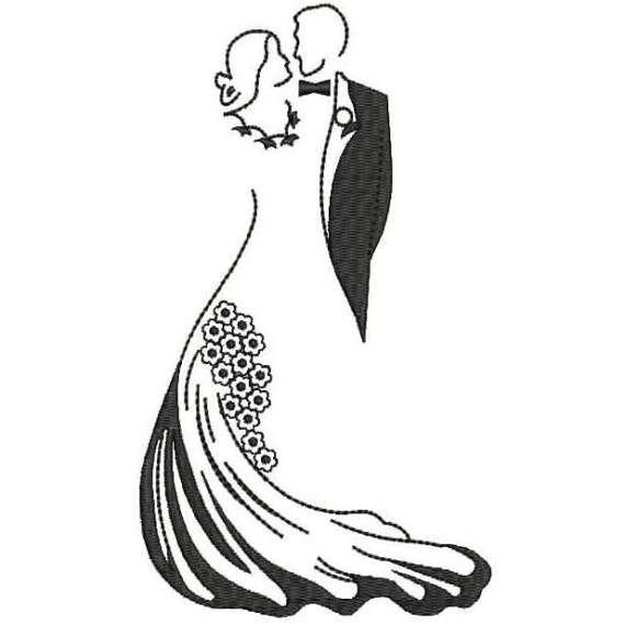 Силуэт молодоженов