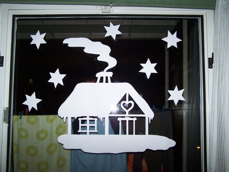 Домики на окно к новому году