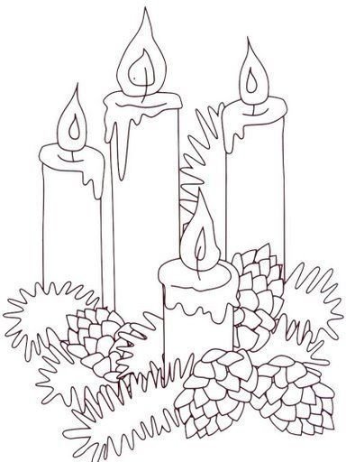 Новогодняя свеча раскраска