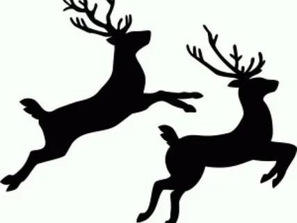 Новогодний олень трафарет