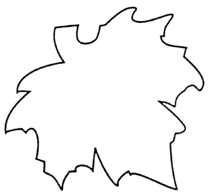 Кленовый листик трафарет