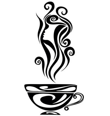 Трафарет чашка кофе для декора