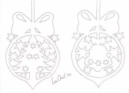 Новогодние шары трафареты на окна