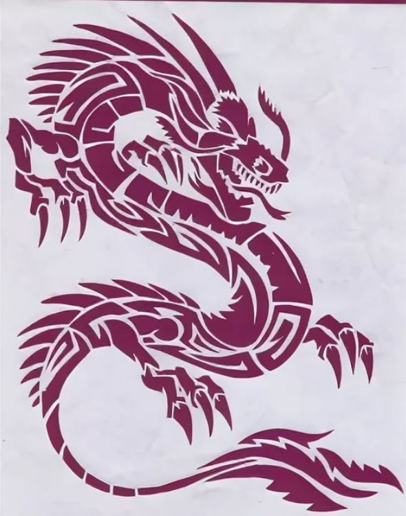 Трафареты драконов