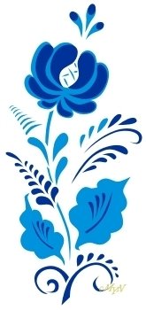 Узор Гжель трафарет