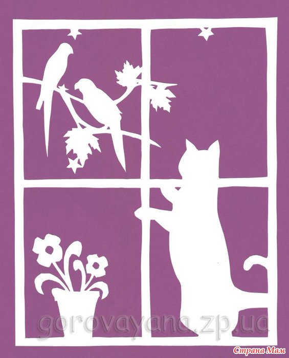 Украшения для окна на новый год кошка