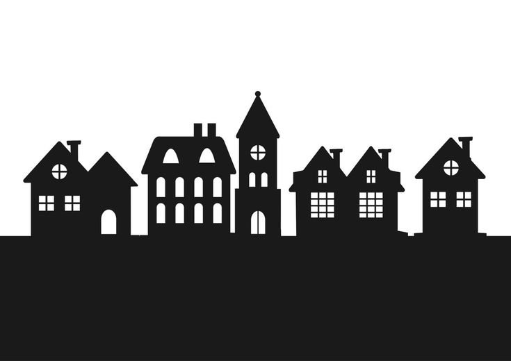 Новогодние силуэты домов