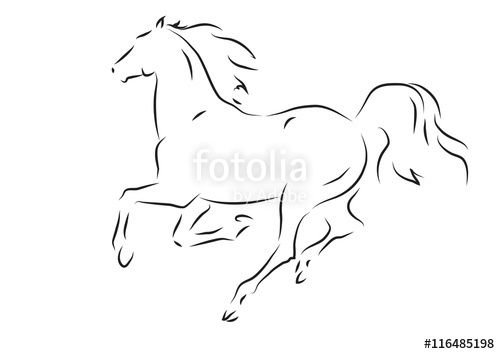 Трафарет бегущей лошади