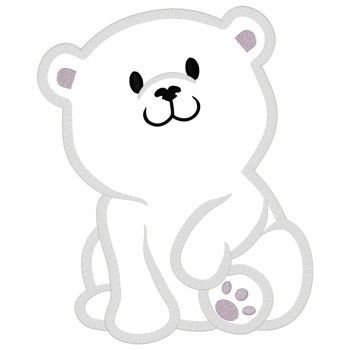 Белый медведь трафарет