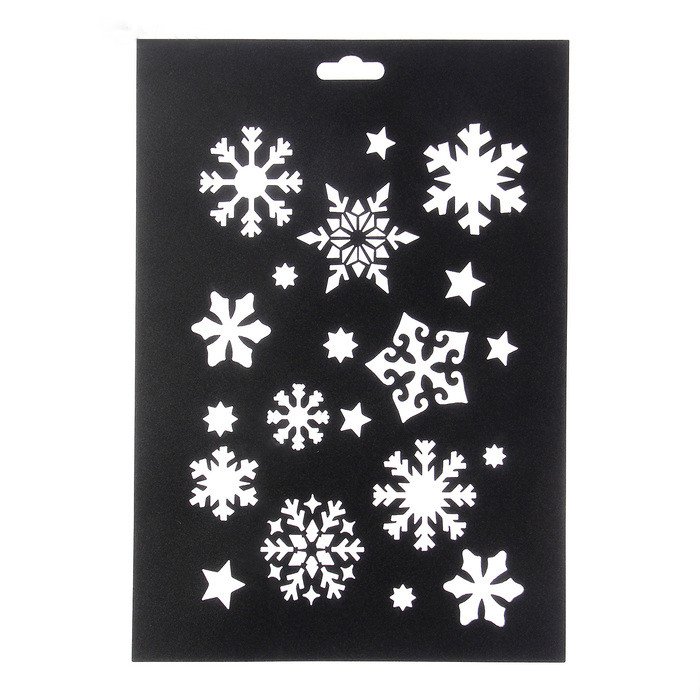 Трафарет пластик "снежинки"