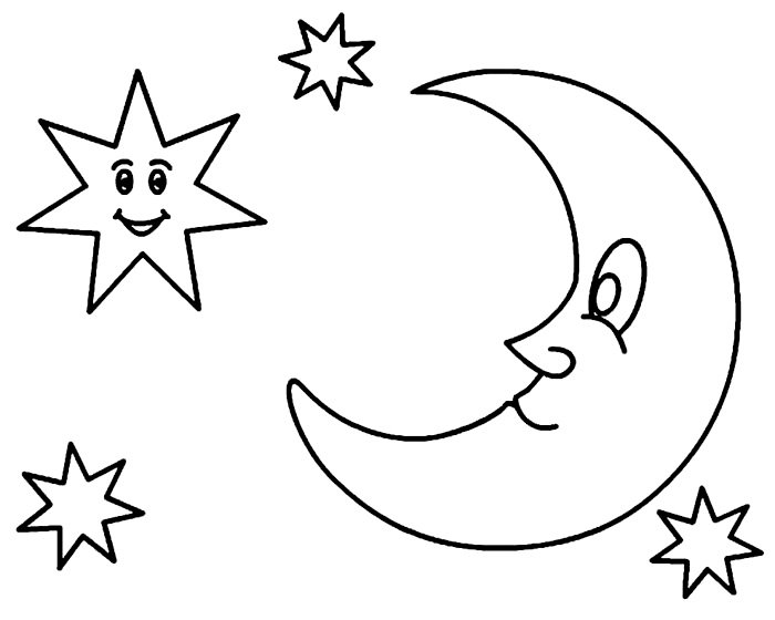 Месяц раскраска