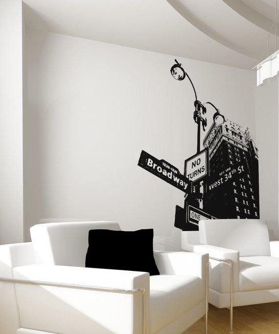 Трафарет города на стену