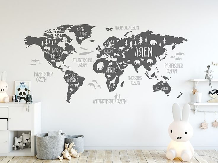 Карта мира трафарет на стену