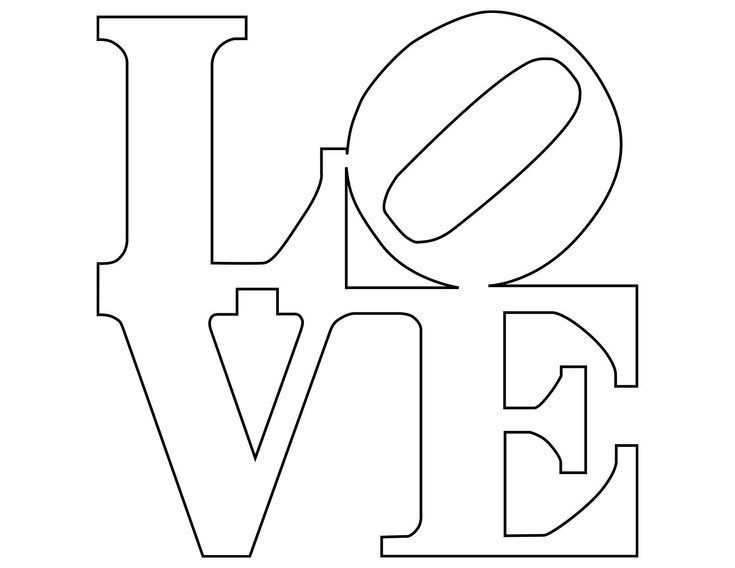 Трафарет Love для вырезания