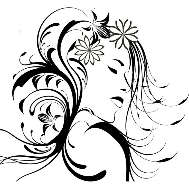 Силуэт женщины с цветами