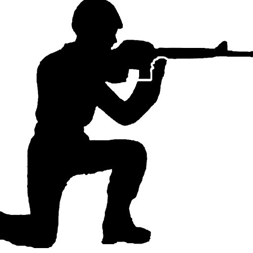 Силуэт человека с автоматом