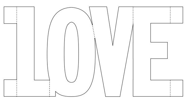 Трафарет Love для вырезания