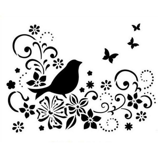 Трафарет птицы