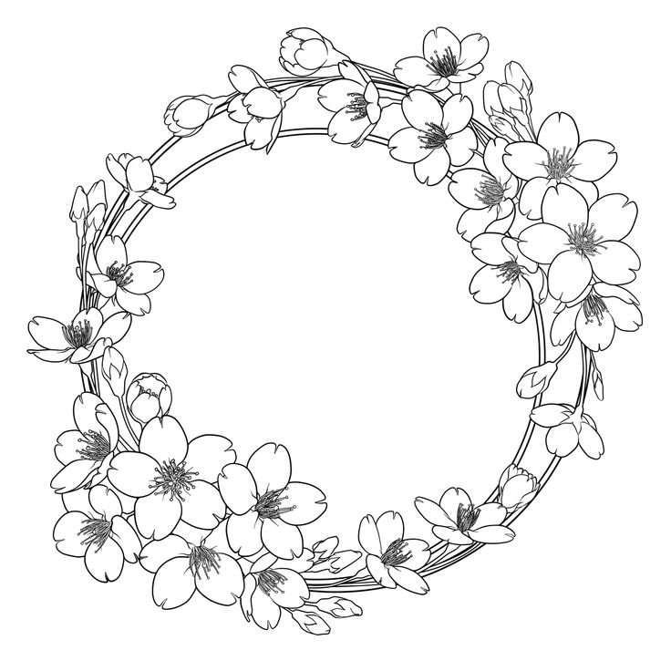 Венок раскраска