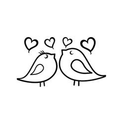 Влюбленные птички силуэт