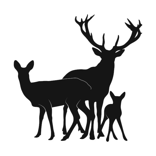 Северный олень силуэт