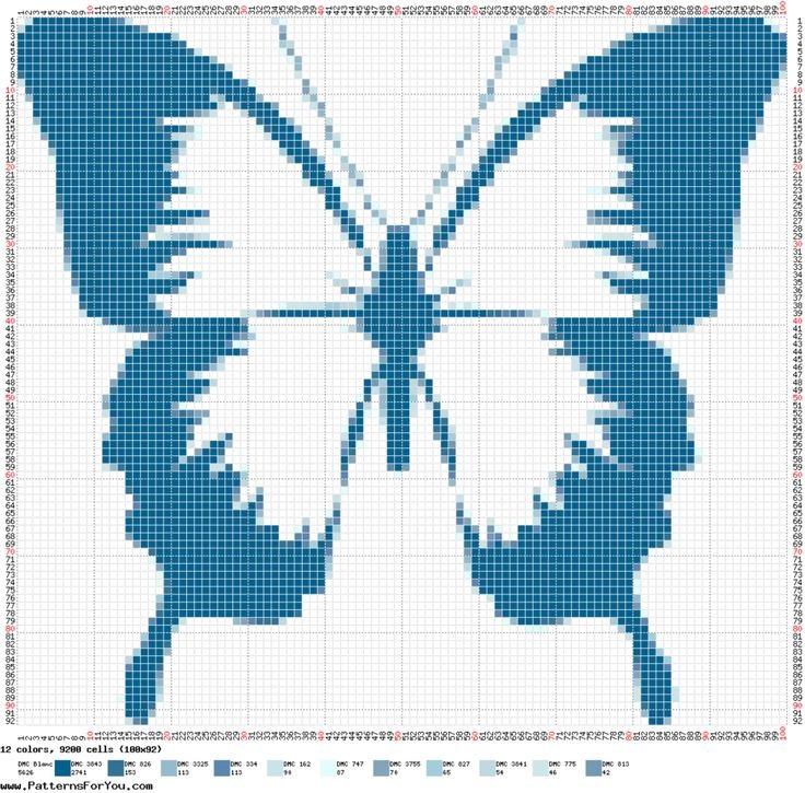 Трафарет бабочки для вышивки