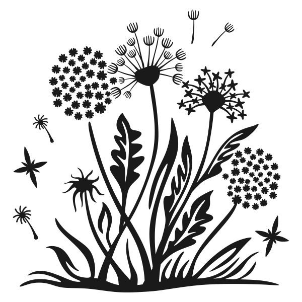 Трафареты цветов на стену