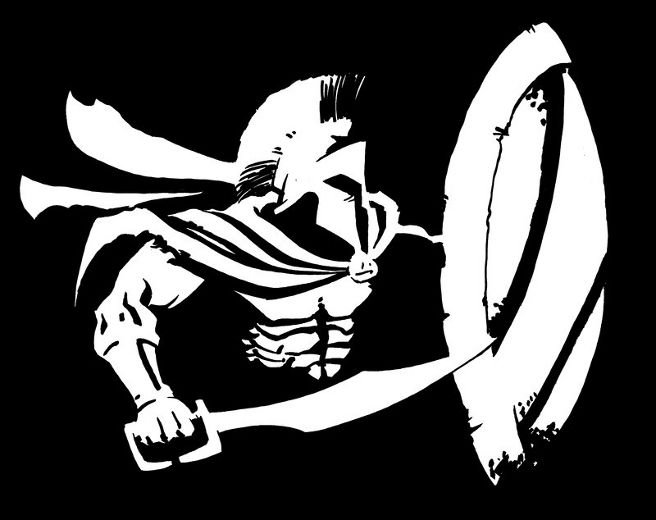 Спартанец черно белый