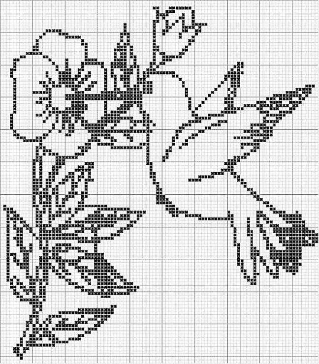 Монохромная вышивка цветы