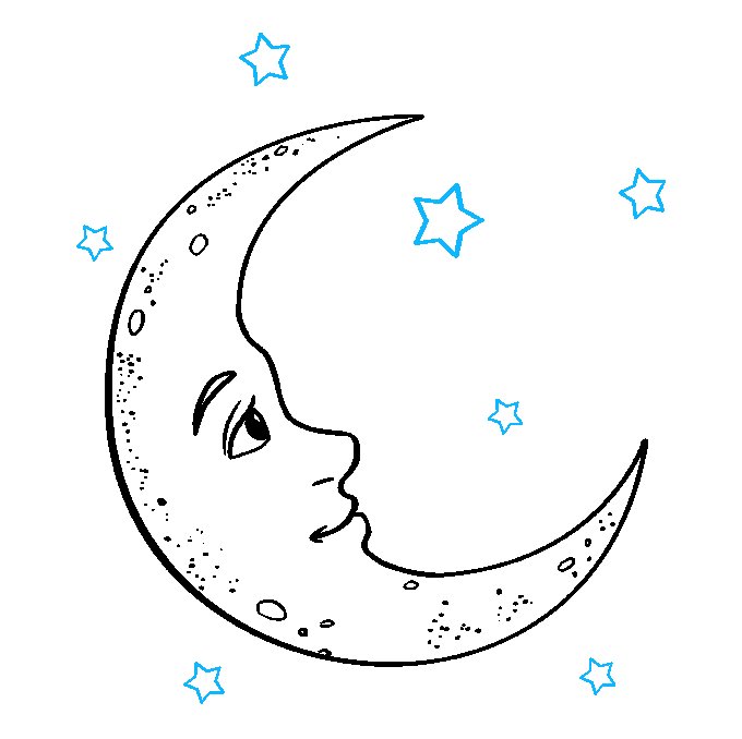 Луна рисунок