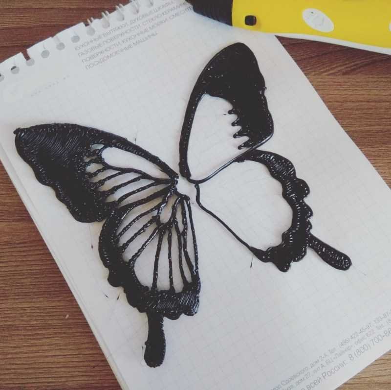 Бабочка трафарет для 3d ручки