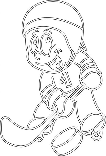 Хоккей трафарет для вырезания