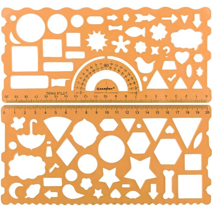 Линейка Darvish трафарет окружностей 20см пластиковая прозра