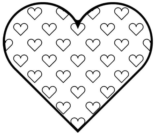Раскраска сердечко в сердечке