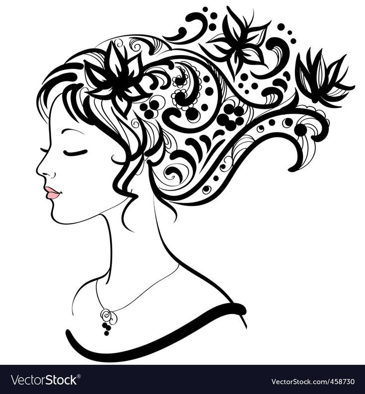 Контур женского лица