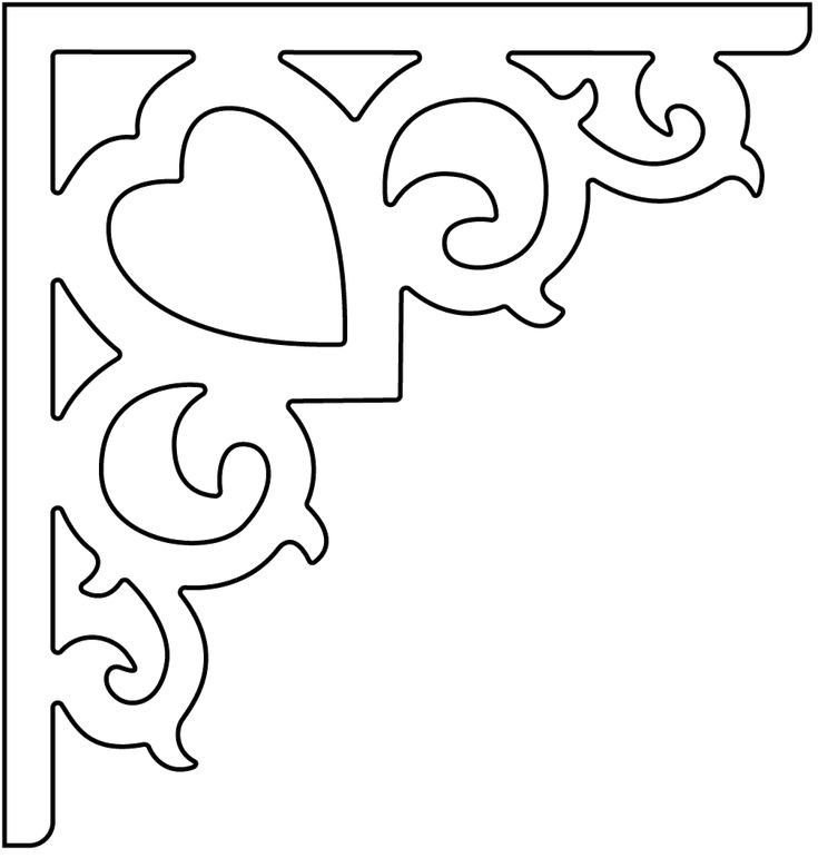 Угловой узор трафарет для вырезания