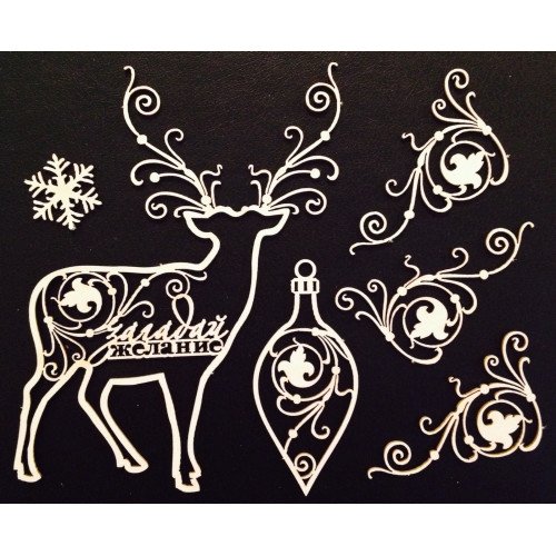Лазерная гравировка новогодний узор