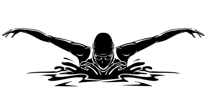 Пловец брассом вектор