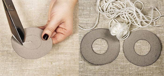 Трафарет для помпона из пряжи