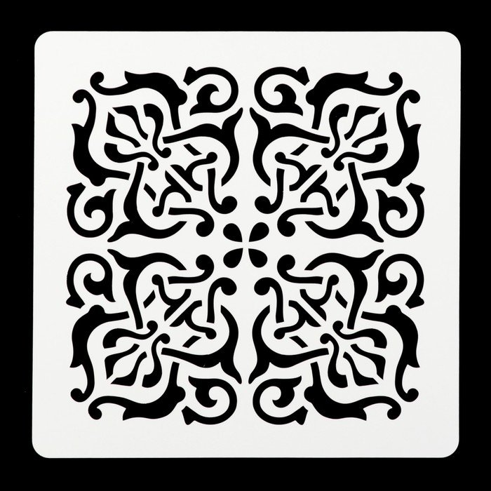 Цветочный орнамент в квадрате