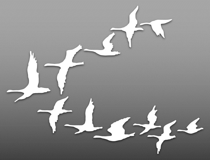 Стая журавлей трафарет
