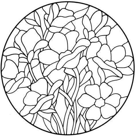 Витражи трафареты цветы