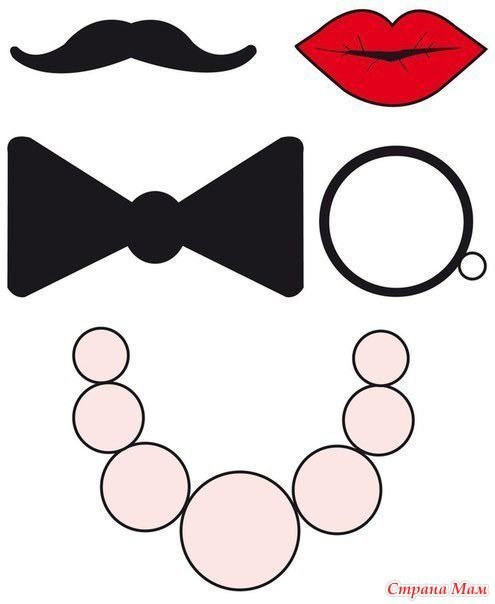 Усы на палочке для фотосессии