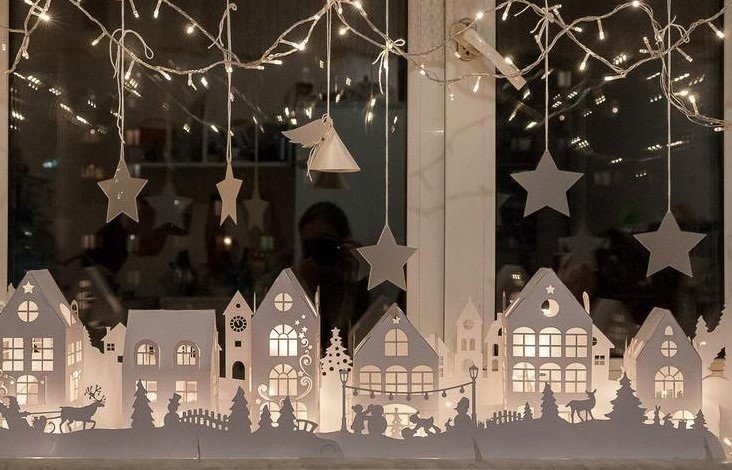 Новогодние домики на подоконник