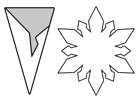 Снежинка трафарет для вырезания