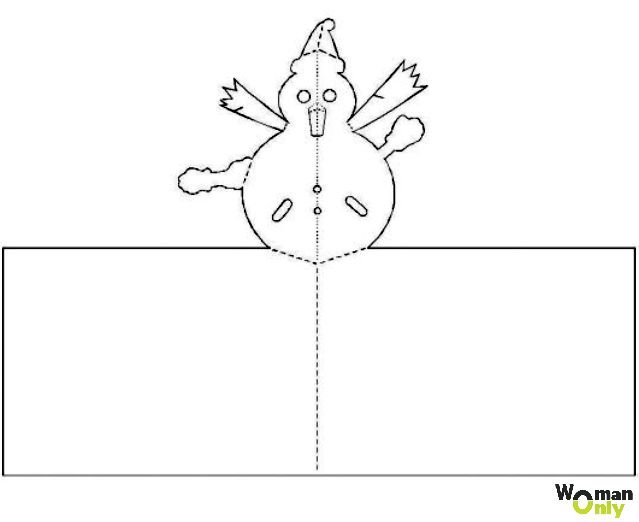 Новогодняя открытка шаблон для детей